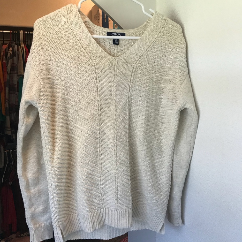 Chaps Foil Sparkle Sweater